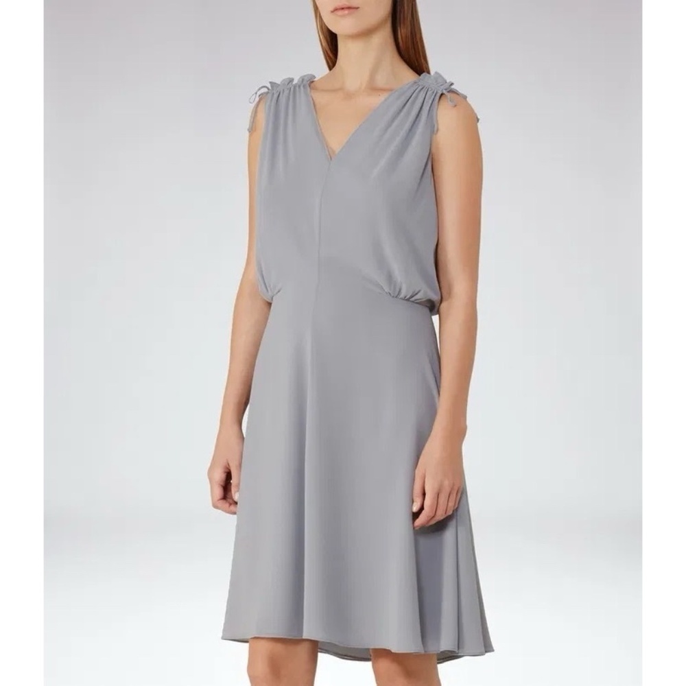 REISS Stellie Ruffle-Shoulder Dress - Picture 2 of 11